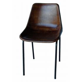 Shell chair with leather