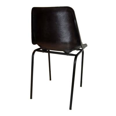Kožená stolička - čierna