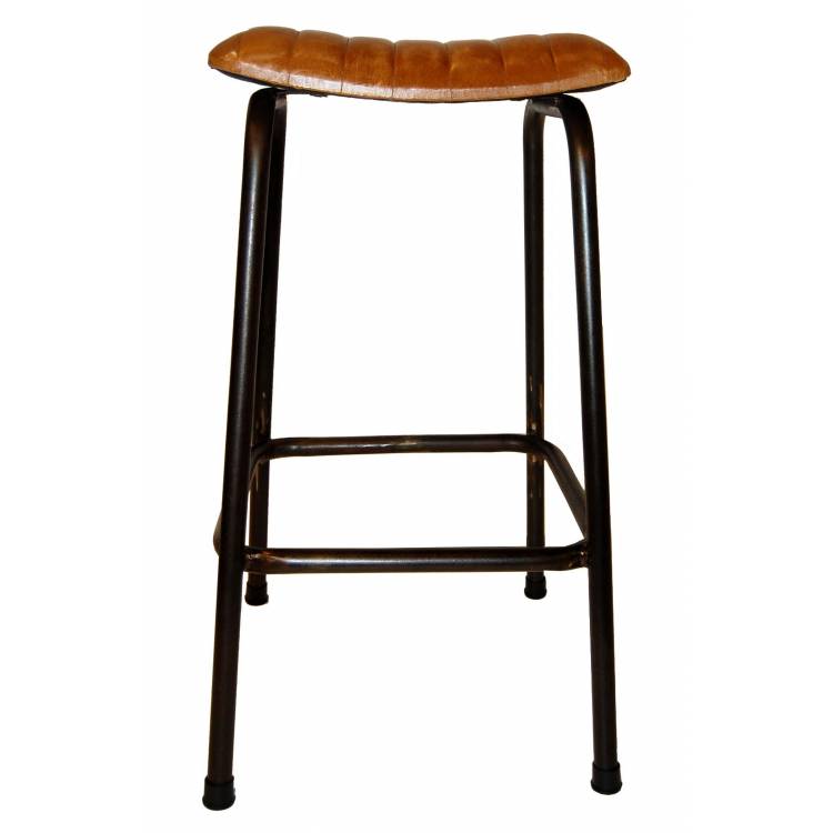 Bar stool with leather