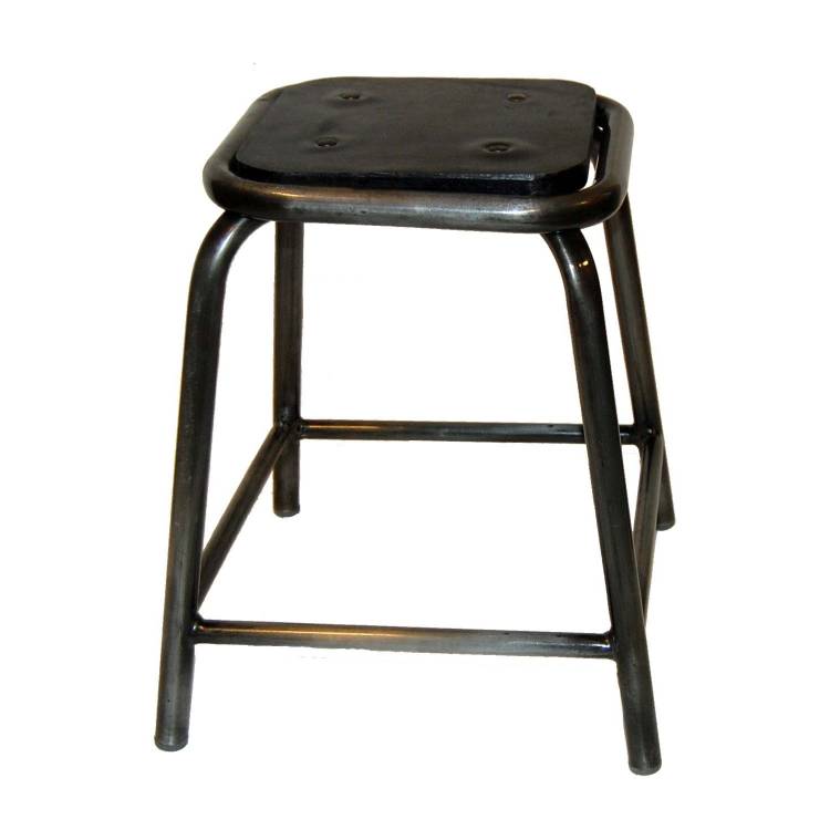 Iron stool with rubber seat