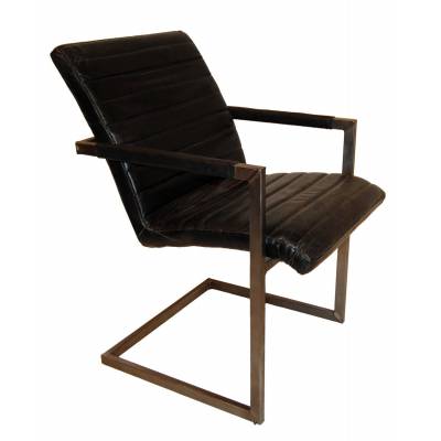 Cool armchair with leather - black