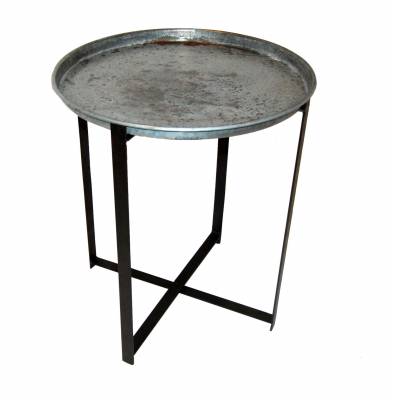 Round table - worn zinc