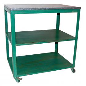 Trolley table / shop counter - green