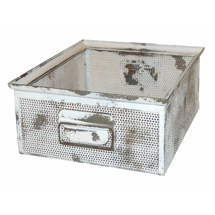Cool iron storage box - antique white