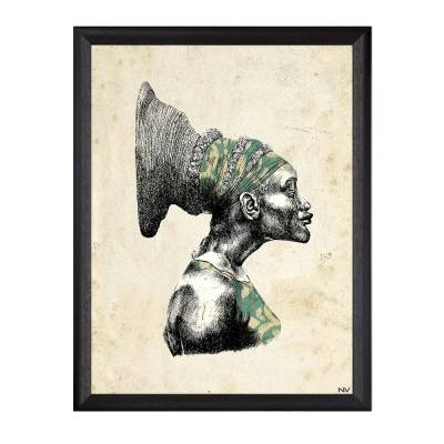 Picture with frame - Black woman - Large
