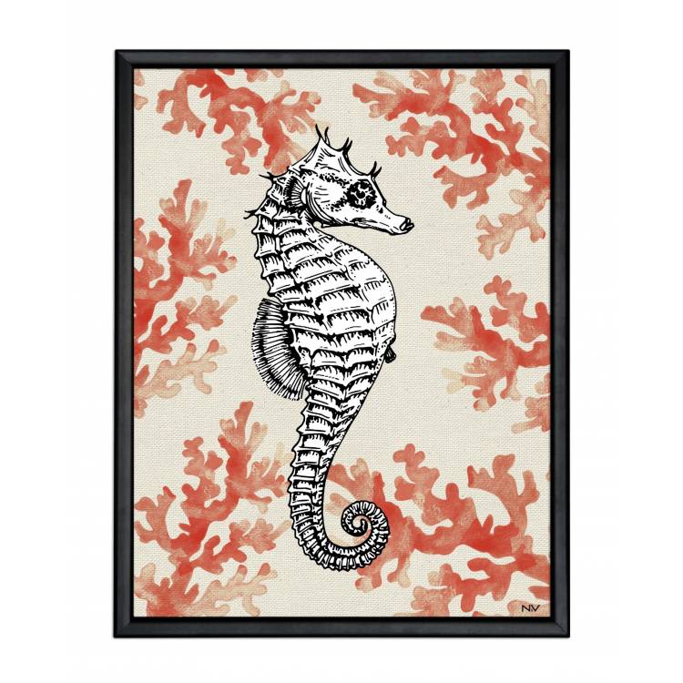 Picture with frame - Sea horse - Large
