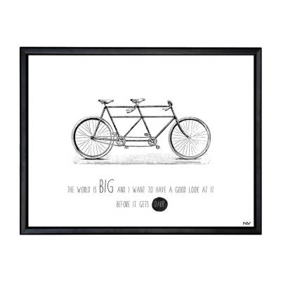 Obraz s rámom - tandem bicykel - veľký