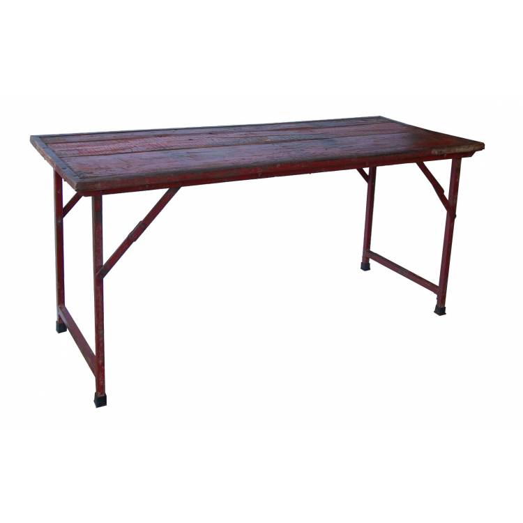 Originálny starý stôl - červený
