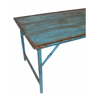 Originálny starý stôl - modrý