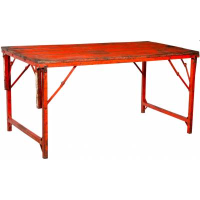 Old rustic table with multifunctions - mix reds