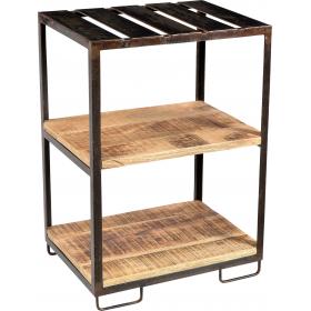 Praktický a stabilný odkladací stolík - železo a drevo