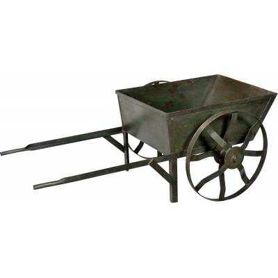 Large, solid iron handcart - dark green