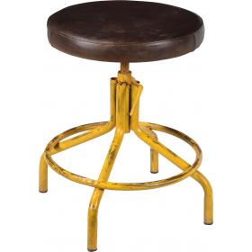 Stool with leather seat