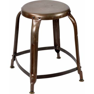 Stool with cool vintage look - clear powder coated
