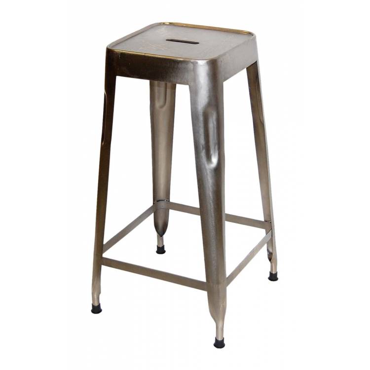 Bar stool in iron - shiny