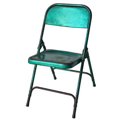 Old folding chair - metal green