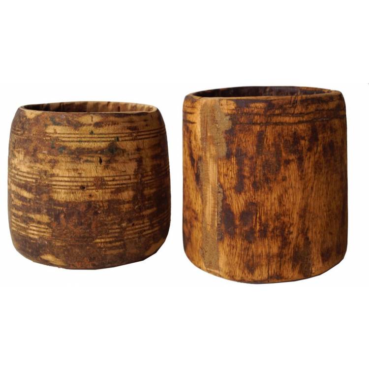 Wooden decorative pot