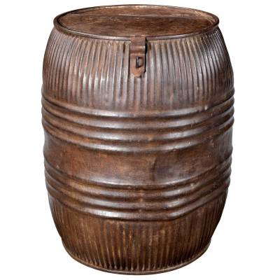 Metal barrel with a lid - decoration
