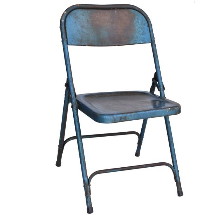 Blue folding chair