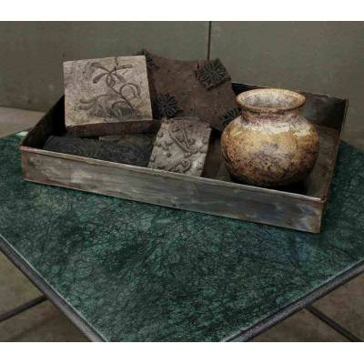 Coffee table with green marble top