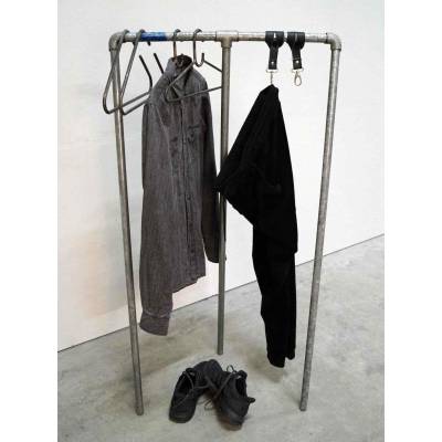 Clothes rack made from water pipes - iron with patina