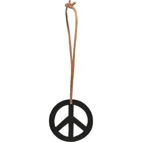 Peace sign in leather cord...
