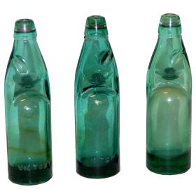 Alte Dosierglasflaschen - grün
