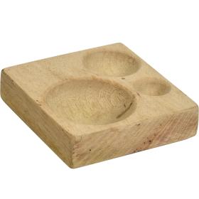 Square wooden bowl with 3...