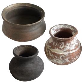 Ancient clay pots with...