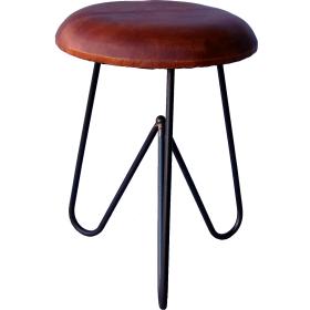 Cool stool with leather seat