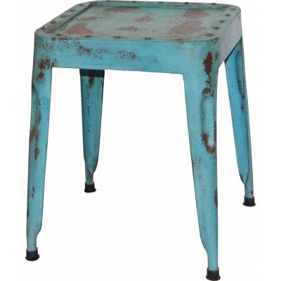 Cool stool in iron - distressed blue