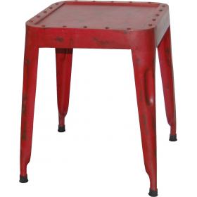 Starožitná železná stolička - červená