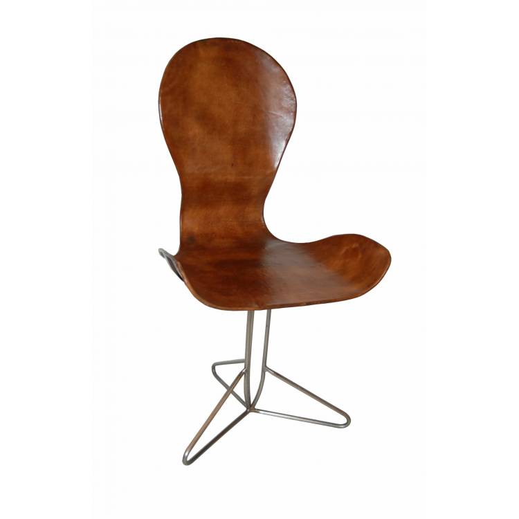 Chair with leather on seat and back