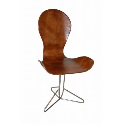 Chair with leather on seat and back