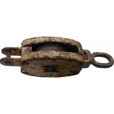 Original old iron and wooden hook