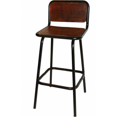 Bar stool with recycled wood
