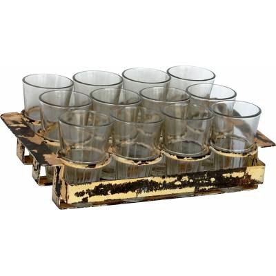 Cool tray comes with 12 glasses